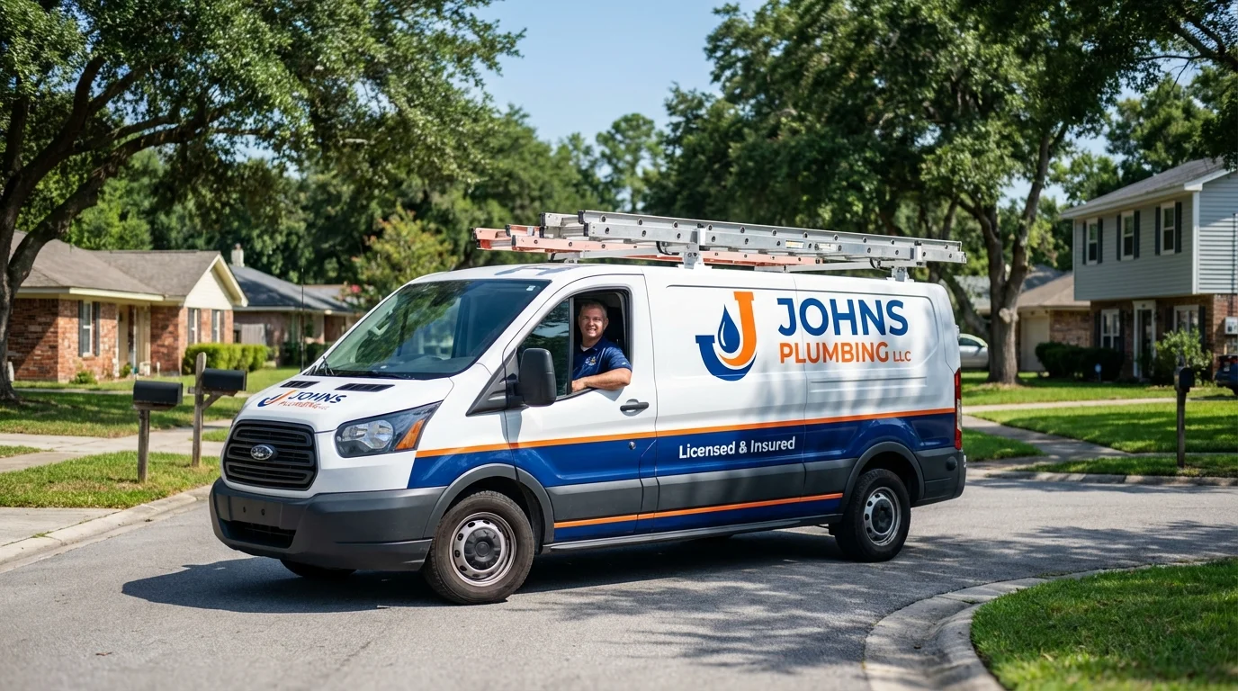 Johns Plumbing LLC service van in Anahola, HI