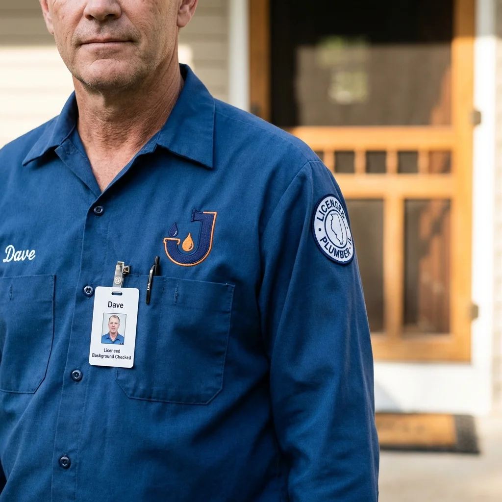 Licensed plumber showing ID badge in Anahola, HI
