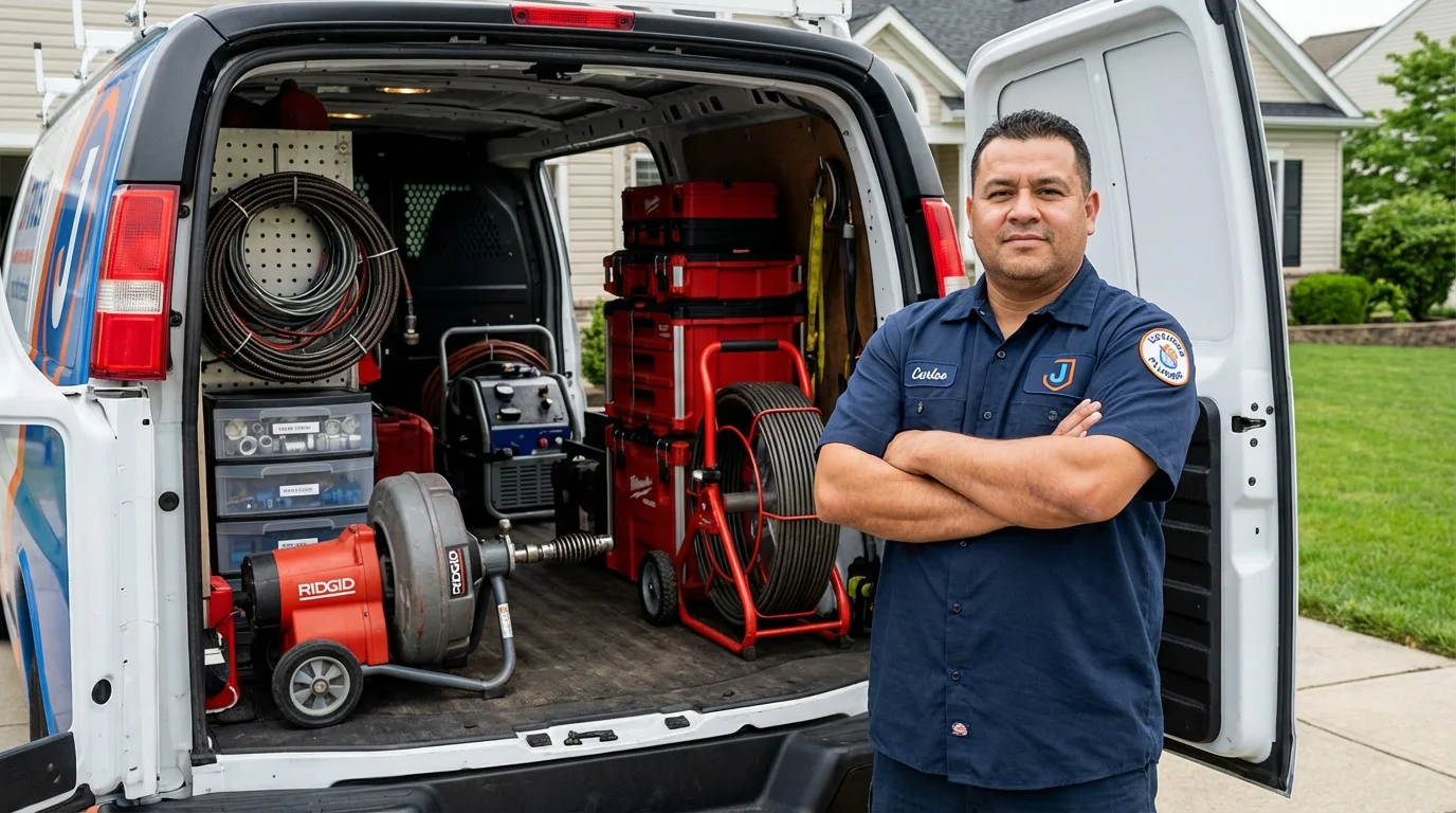 Professional drain cleaning equipment and Johns Plumbing LLC plumber in Anahola