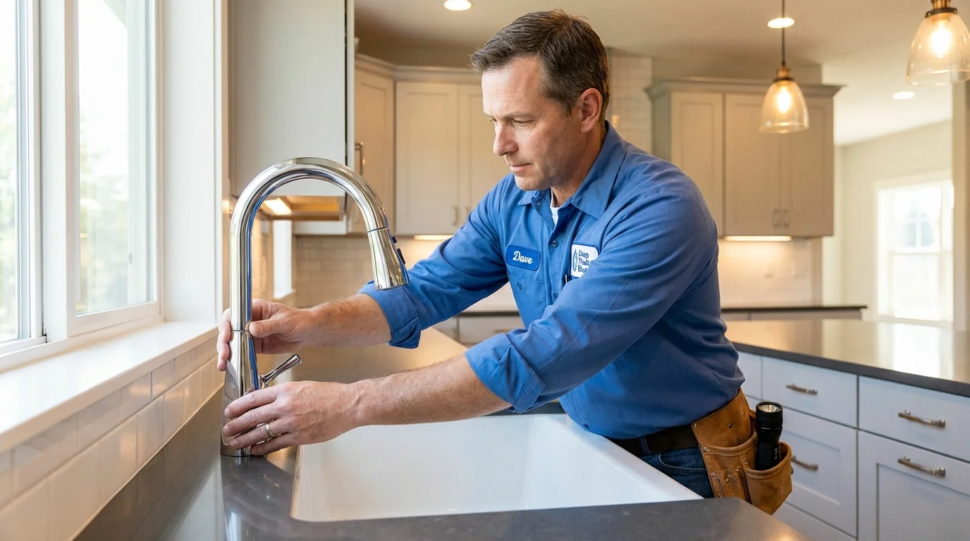 Kitchen faucet installation by Johns Plumbing LLC in Anahola