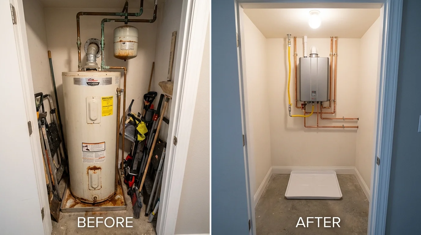 Tank water heater versus wall-mounted tankless unit comparison for Anahola, HI homeowners